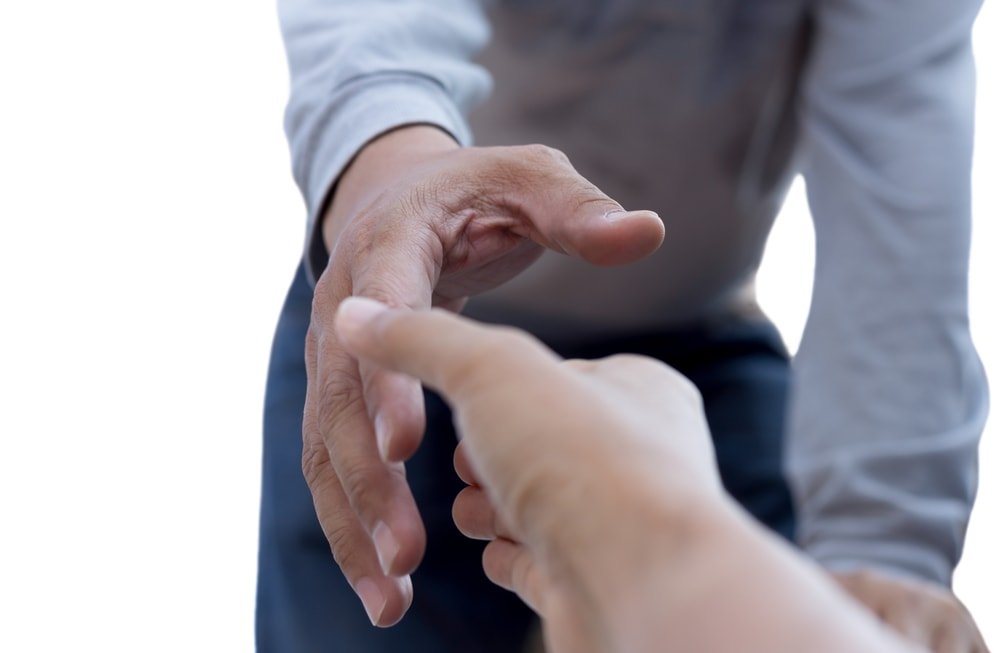 Helping hand representing good samaritan act.