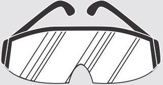 Illustration of safety glasses. 
