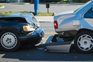 Auto accident involving two cars