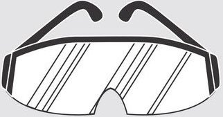 Illustration of safety glasses. 