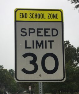 Speed limit sign on Texas road.